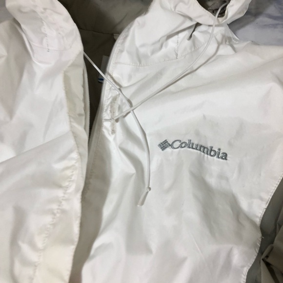 Columbia White and Grey Windbreaker Shell Jacket - Picture 4 of 8